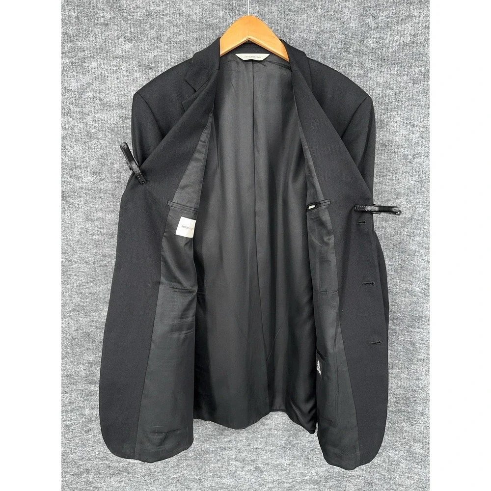 Pronto Uomo Suit Jacket Mens 42 Tall Black Wool 3 Button Notch Lapel Canada